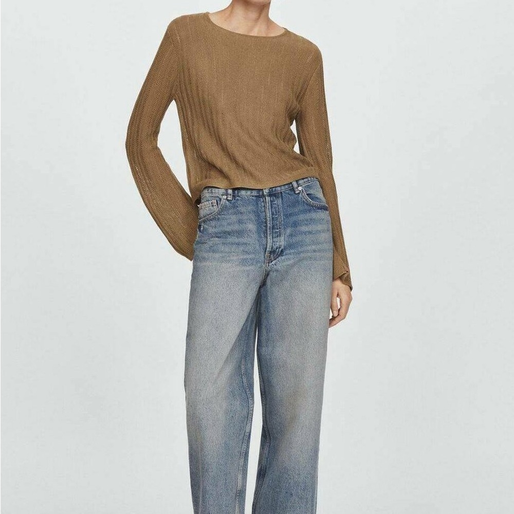 Mango Tierra Jumper Brown Long Sleeve Knit Top - Picture 2 of 11